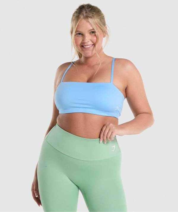 Damske Športové Podprsenky Gymshark Bandeau Svetlo Modre | VY0934618